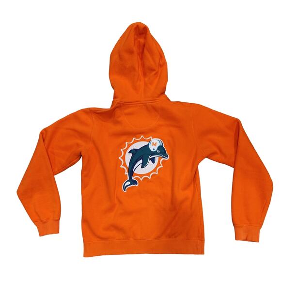 Miami Dolphins NFL Pro Line Orange Zip-up Fleece Hoodie Sweatshirt sz M Unisex - Picture 6 of 7